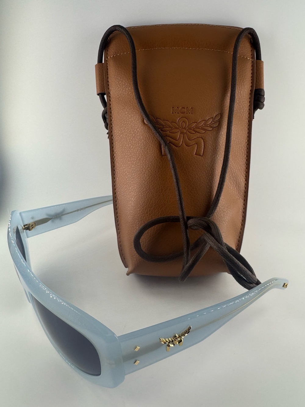 MCM Sunglasses and MCM Crossbody NWT Shiny Light Blue Smoke Authentic
